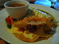  Enchilada Verde, Quesadilla Pastor, Borracho Beans, Spanish Rice