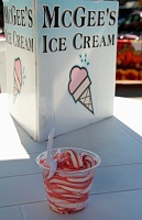  Strawberry/Vanilla Swirl Ice Cream at McGee's Ice Cream in downtown Hyannis.