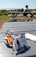  A bag of Cape Code potato chips, a nationally known brand, at Gay Head Cliffs on Martha's Vineyard.