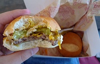  Grilled hamburger sliders at Logan Airport in Boston