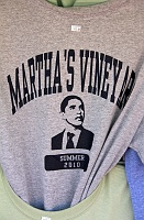  A t-shirt commemorating President Obama's week-long summer stay on Martha's Vineyard, his second such stay on the island.