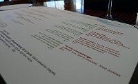  Menu at Solbar - Calistoga, CA
