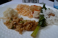  Chicken & Rice, Ginger-Roast Pork with Greens, Pork Spring Roll, Seafood Dumpling, Spicy Noodles, and Mashed Potatoes - Hyatt Regency - San Francisco, CA