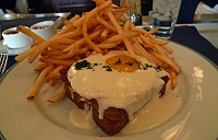  Croque Madame: Toasted ham & cheese on brioche with a fried egg & mornay sauce, served with pommes frites - Bouchon, The Venetian