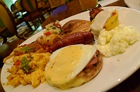  Jalapeno Eggs Benedict, Grilled Chicken & Apple Sausage, Blueberry Pancake with Maple Syrup, Hashbrown Fritter, Vegetable Frittata with White Cheddar Sauce, Scrambled Egg Whites, Black Bean Enchilada, Chilaquiles, and Pork/Sausage Fried Rice - Breakfast Buffet, Wynn