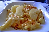  Alpermagronen, Macaroni and Potatoes and Swiss Cheese, Apple Wedges, and fried Onions