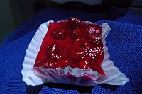  Raspberry mid-flight dessert
