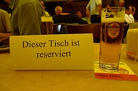  Glass of Koelsch, Cologne - This unique local beer is pale and highly fermented.  It comes served in relatively small glasses (for Germany) carried by waiters in large, circular bucketed serving trays.  Typically, at the Peters Brauhaus pictured here, staff use a time-honored technique to keep track of the number of beers consumed per group of patrons: after each beer is served, another mark is made on the tabletop cardboard coaster.  At the end of the night, the marks are tallied and the bill is paid.
