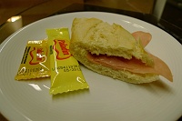  Ham and cheese sandwich with mayonnaise and mustard in Lisbon Lounge