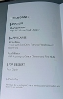  Executive Class lunch menu