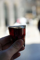  Shot of ginjinha with berries
