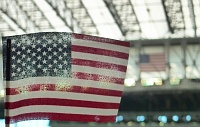  American flag in commemoration of the 10 year anniversary of 9/11