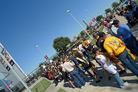  Steelers fans in line at entrance gate, Reliant Stadium