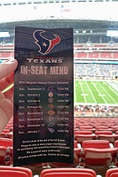  In-Seat Menu, Club Level