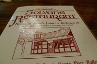  Real Life: Menu cover at Solvang Restaurant in Solvang.