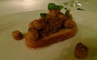  Chickpea bruschetta amuse bouche at B&B Ristorante
