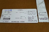  UA boarding pass and luggage receipt BFL-IAH