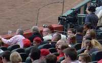  Former president George HW Bush and first lady Barbara Bush seated (center).