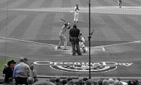  Clay Walker enters the stands after performing the National Anthem.