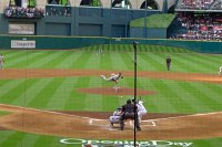  Astros' Jordan Schafer at the plate Rockies' Jeremy Guthrie