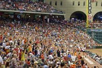  T-shirt toss, 3rd base stands