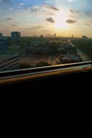  Houston skyline at dawn, view from room at Hotel Derek