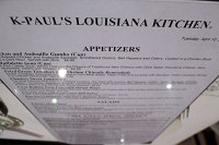  Menu, K-Paul's Louisiana Kitchen