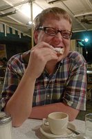  Jimmy attacks a beignet, Café du Monde