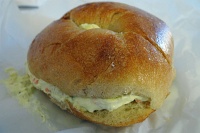  Plain bagel with vegetable spread from Ess-a-Bagel
