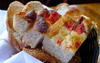  Focaccia and other assorted breads at Il Cortile in Little Italy