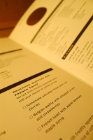  In-room breakfast menu
