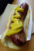  Lunch at Jody Maroni's LAX: Giant Kobe Beef Hotdog w/ mustard