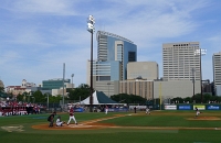  First pitch delivered by Rice's Austin Kubitza to Arkansas' Tim Carver