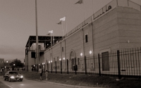  Rice alumna and Houston Mayor Annise Parker's car exits Reckling Park following the conclusion of the game