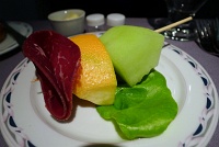  Air-dried beef with orange, melon, and butter lettuce