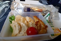  Chicken with potato salad and cherry tomato