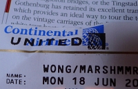  United boarding pass on Continental stock