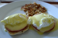  Room Service: Eggs Benedict w/ Hashbrowns