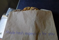  Fresh-baked oatmeal raisin cookie