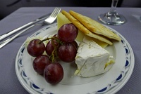  International cheese selection with grapes and crackers