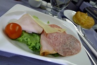  Chilled Deli Selection of Swiss cheese, Black Forest ham, Genoa salami and turkey. 