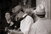  Street entertainers in front of Original Starbucks location