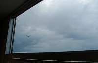  Delta Air Lines 737NG takes off, Concourse B United Club (formerly Continental Presidents Club)