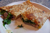  Savory crepe with ham, egg, mozarella, mushroom and spinach at Crepes de France, Pike Place Market