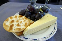  International cheese selection with grapes and crackers