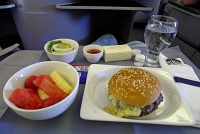  Grilled cheeseburger with fruit salad