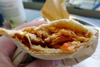  Jalapeno Chicken Hot Wrap: British Chicken, Chili Tomato Sauce, Greve Cheese, Red Peppers, Roasted Tomatoes and Onions in a Pret Tortilla Wrap
