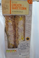  Chicken and sweetcorn sandwich on malted bread
