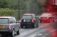  Caravan (perhaps carrying William and Kate) speed towards Paralympics Opening Ceremony