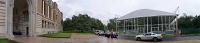  Lovett Hall on left with Centennial Pavillion under construction in Founder's Court on right, Rice University Campus